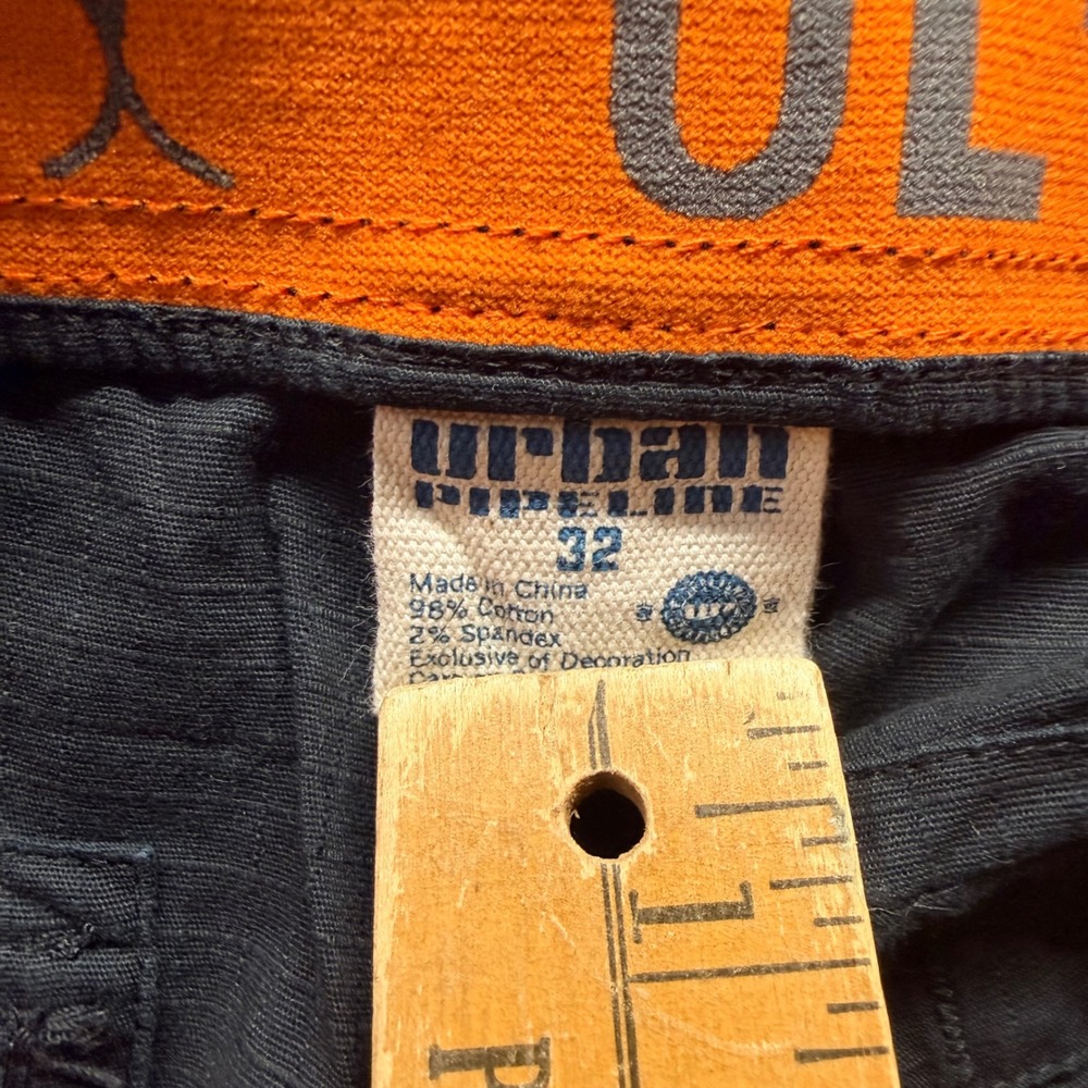 Urban Pipeline Ultimate Cargo Shorts Mens 32 Black Ripstop Cotton Stretch Casual - Picture 5 of 5